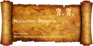 Nyisztor Nemere névjegykártya